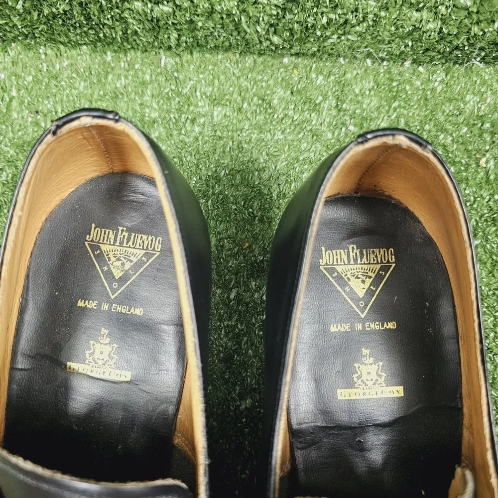 Vintage John Fluevog George Cox Black Leather‎ Dress Shoes Made In England US 12